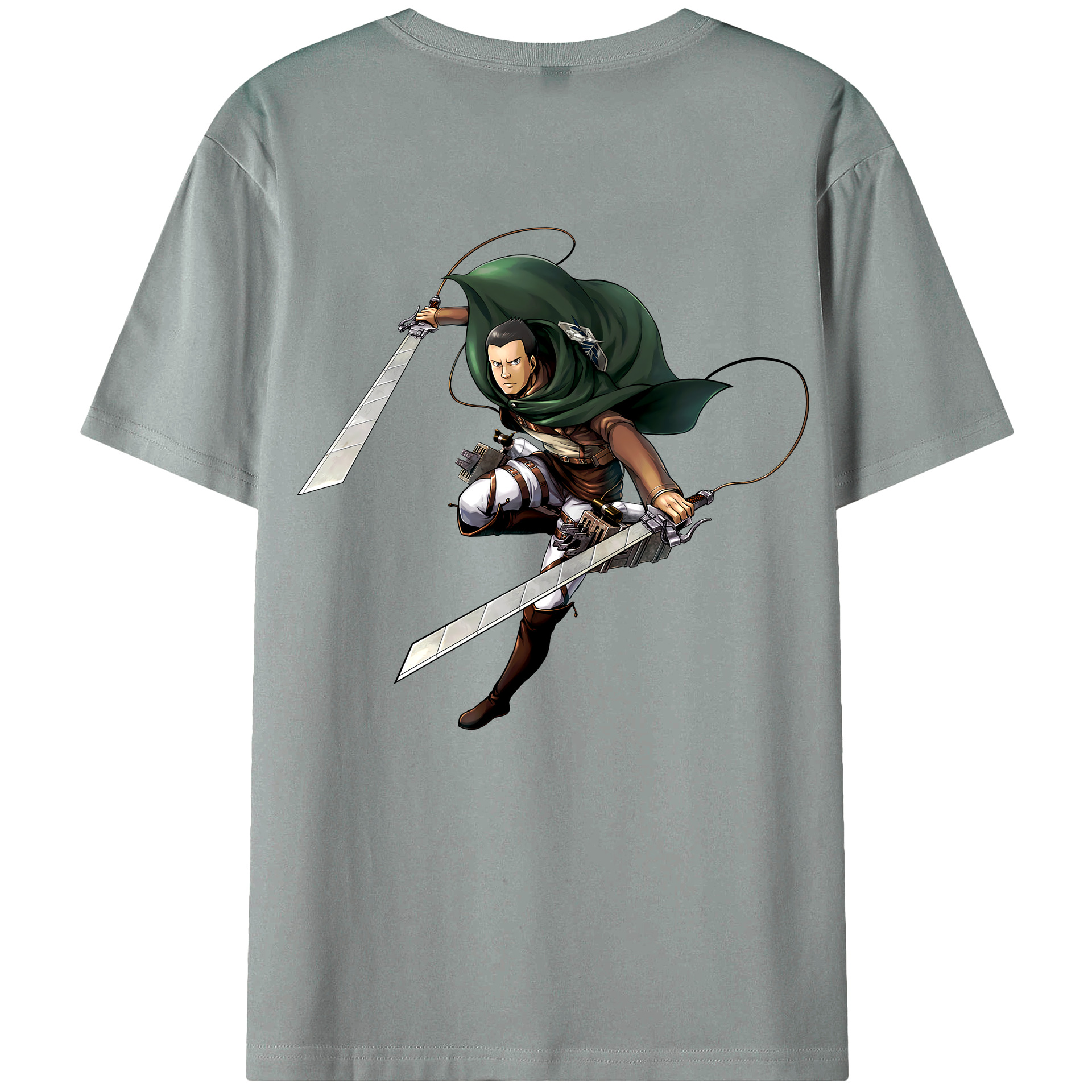 （画像用） 進撃の巨人 Attack on Titan 綿100％ メンズ半袖Tシャツ（バックプリント） 通気性